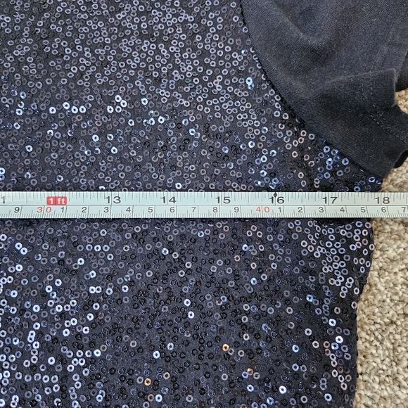 Tommy Hilfiger S sequin front tee jersey back midnight blue - Picture 5 of 9